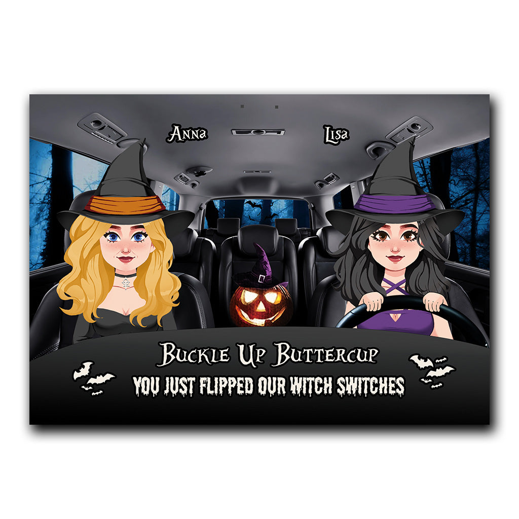 Buckle Up Buttercup - Personalized Witch Rectangle Metal Sign