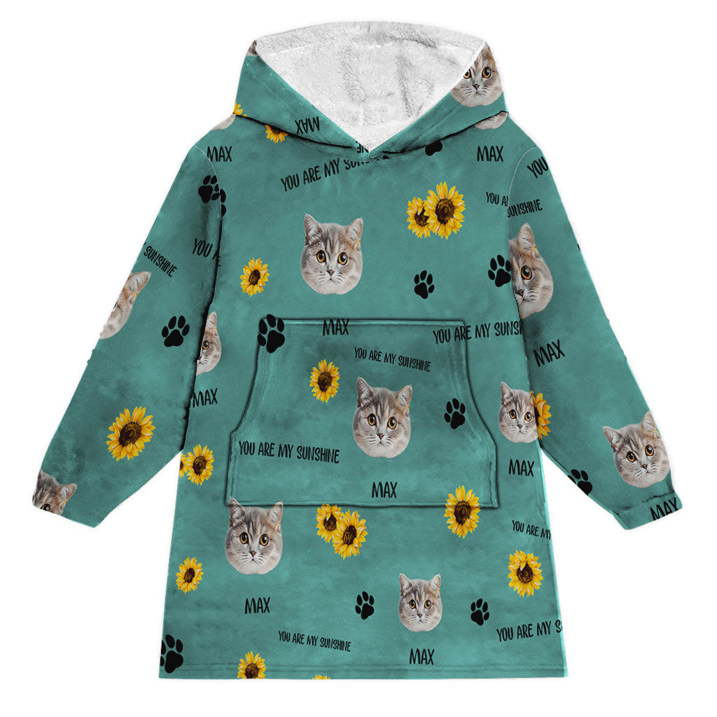 Tu es mon rayon de soleil - Cadeau pour amoureux des chats - Couverture à capuche personnalisée
