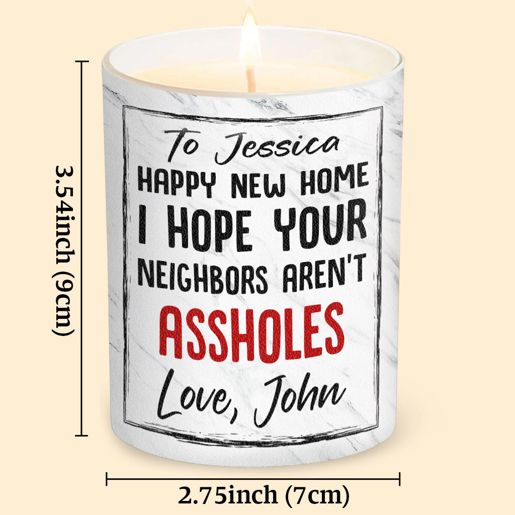Congrats On Your New House - Personalized Housewarming Candle With Wooden Lid