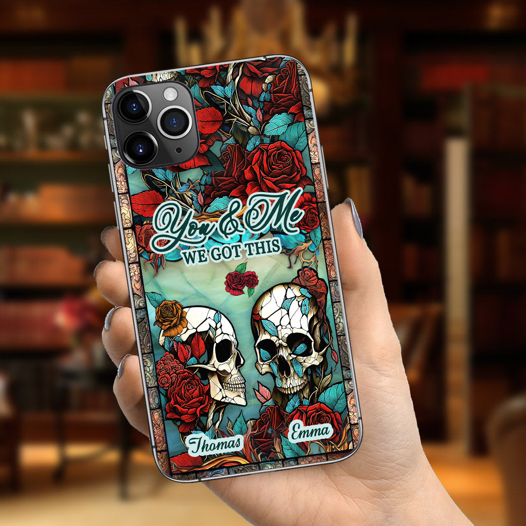 Skull Couple - Skull gift for husband, wife, boyfriend, girlfriend - Personalized Phone Case