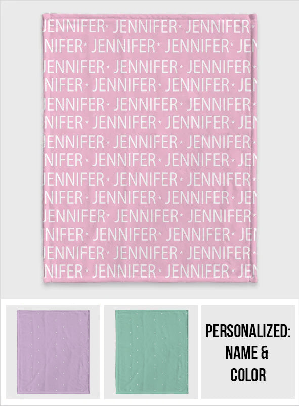 Custom Name Pattern - Personalized Bestie Blanket