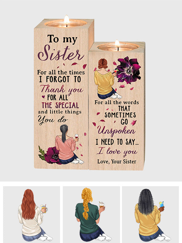 To My Sister - Personalized Sister Candle Holder