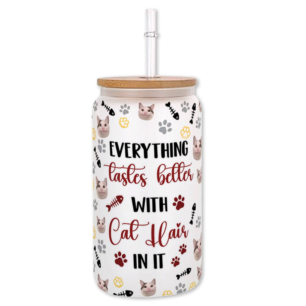 Everything Tastes Better - Personalized Cat Can Glass