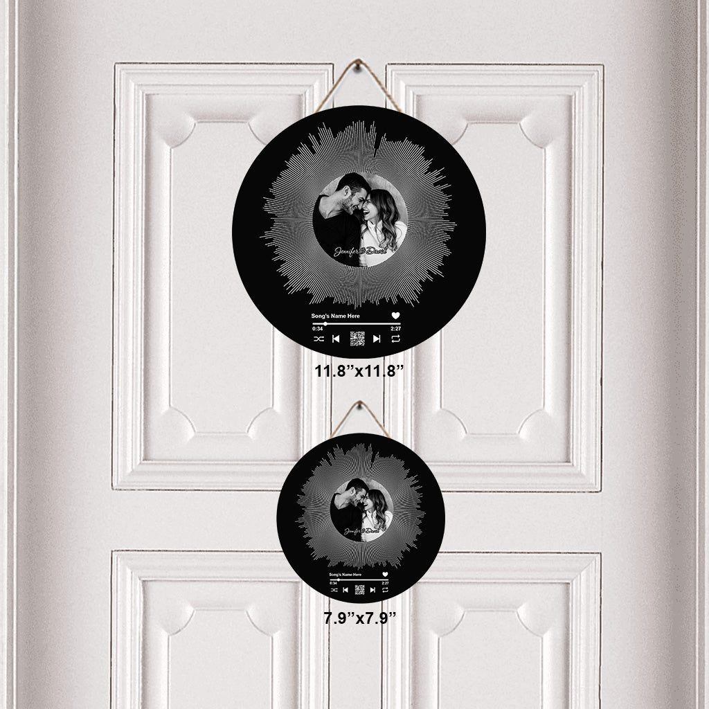 Our Love Song - Personalized Couple Round Wood Sign