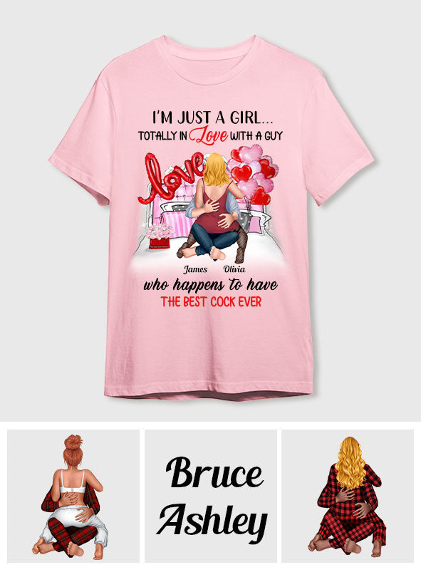 I'm Just A Girl In Love With A Guy - Personalized Couple T-shirt And Hoodie