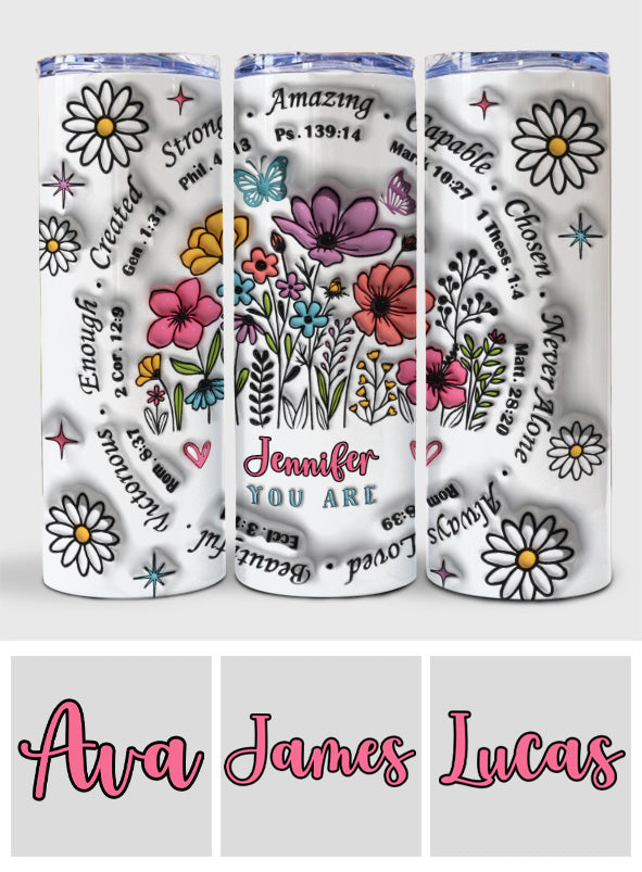 You Are Enough - Personalized Christian Skinny Tumbler