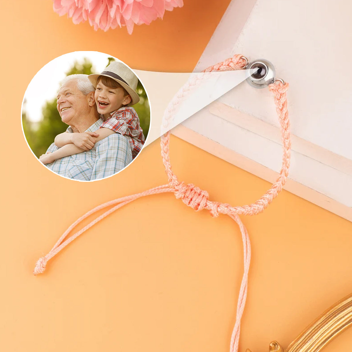 Love Grandpa - Gift for grandpa - Personalized Projection Bracelet