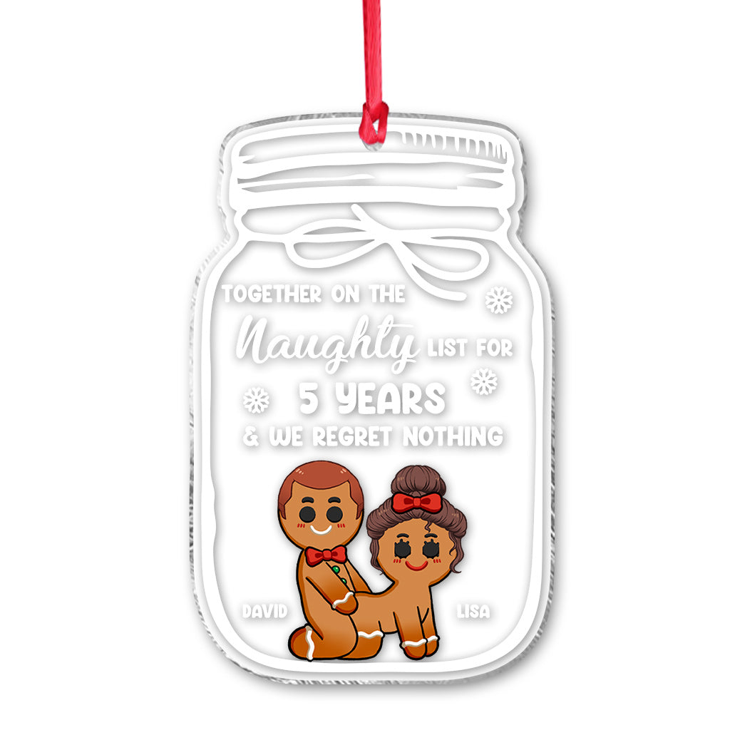 Together On The Naughty List For Years - Personalized Couple Ornament