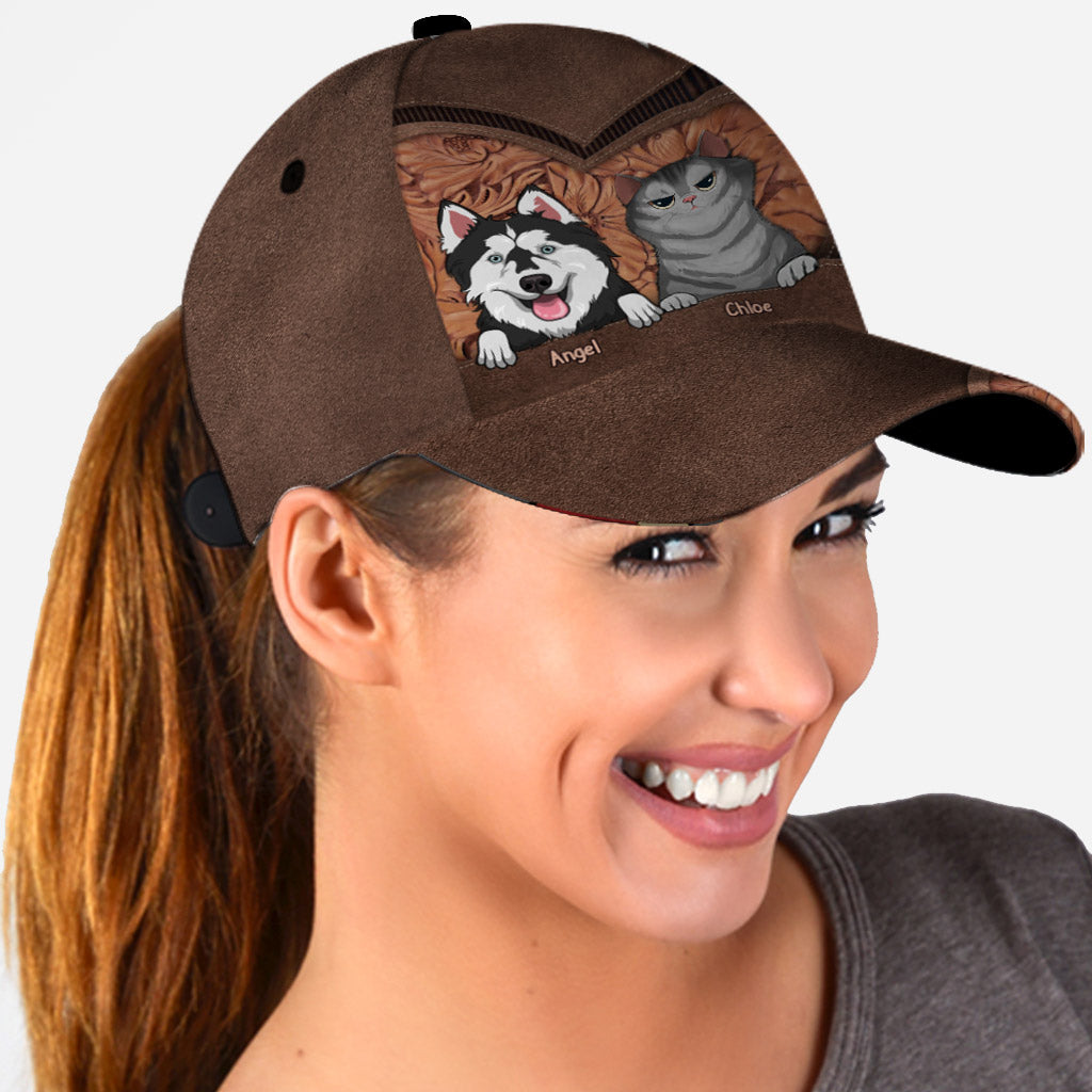 Dog Cat Personalized Cap - Gift for dog lovers, dog lover, cat lover - Personalized Classic Cap