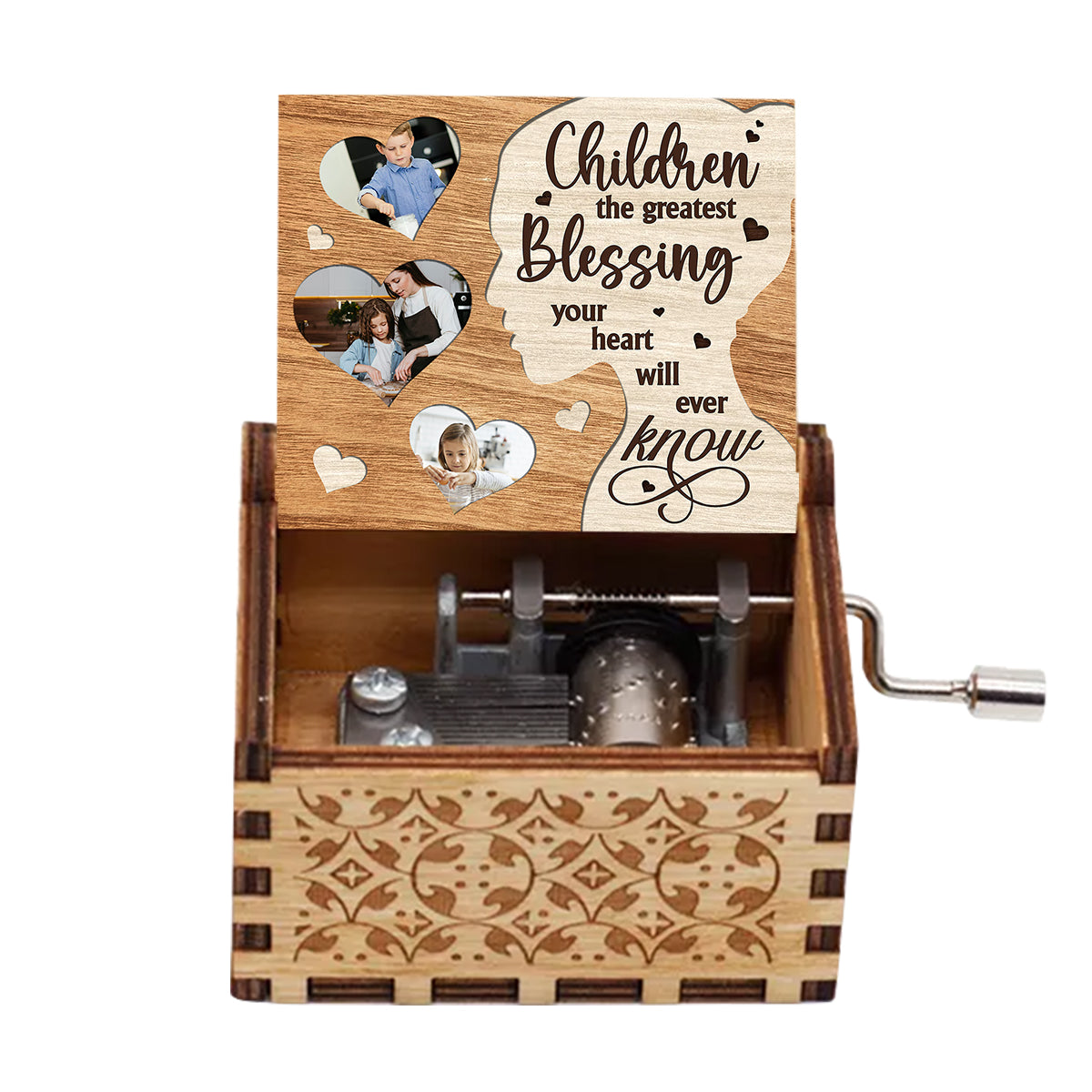 Greatest Blessing - Gift for grandma, mom - Personalized Hand Crank Music Box