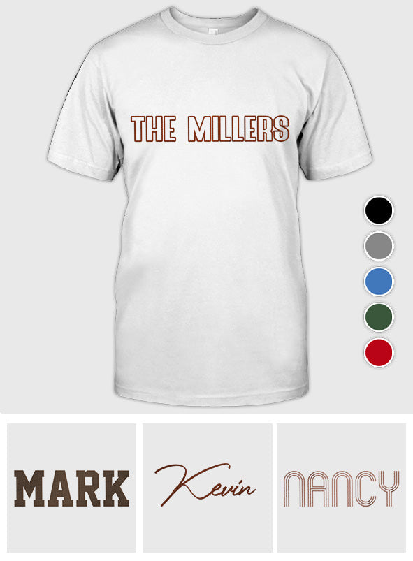 Custom Name - Personalized Family Embroidered T-shirt