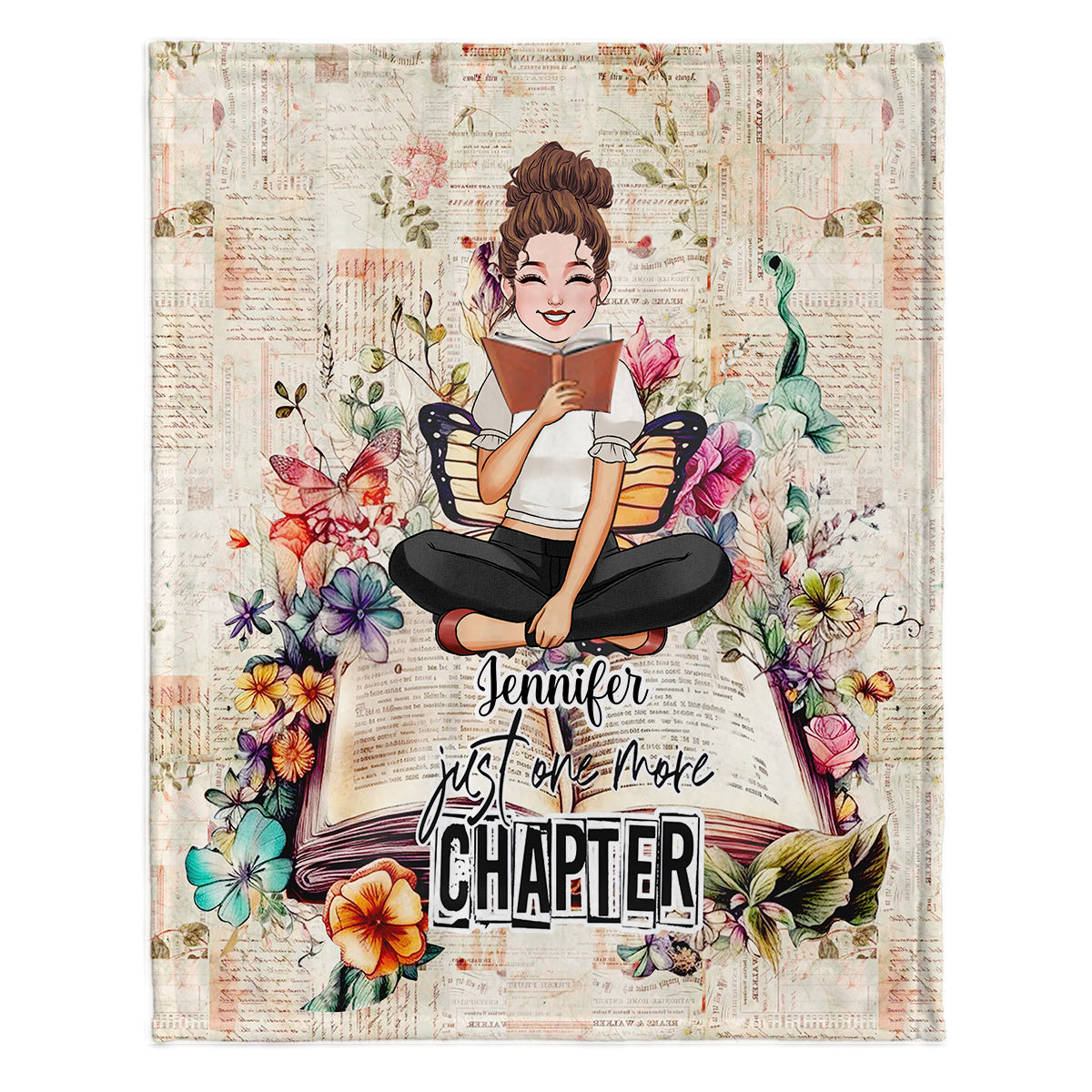 Just One More Chapter - Personalized Book Blanket