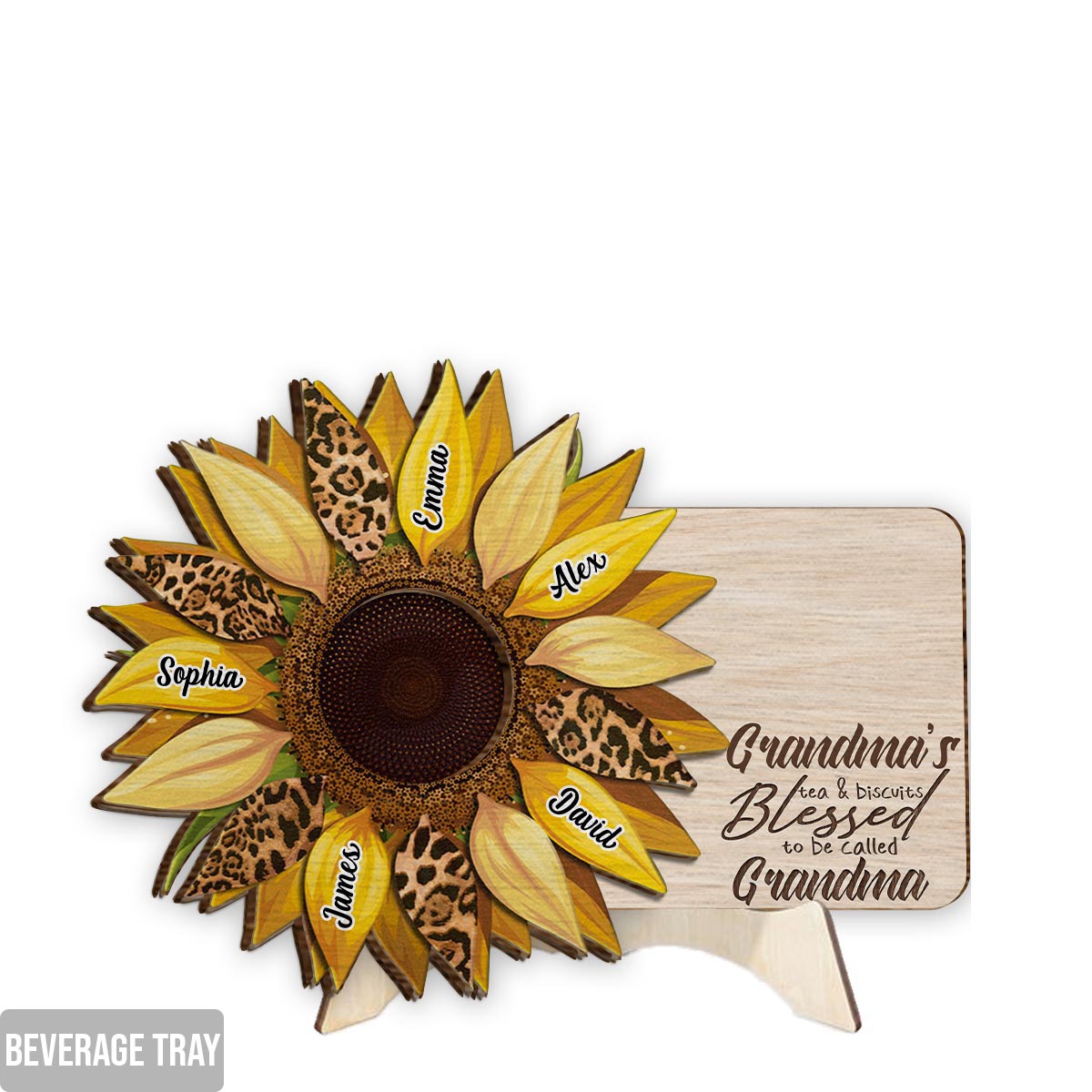 Grandma's Tea & Biscuits - Personalized Grandma 2 Layered Wood Sign