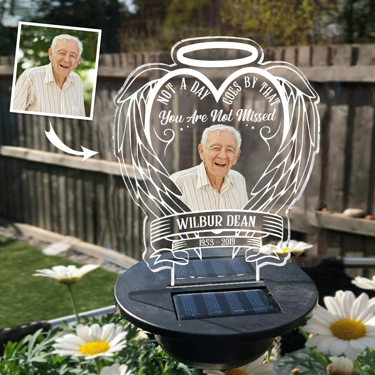 Not A Day Goes By That You Are Not Missed - Memorial gift for loss of - Personalized Garden Solar Light