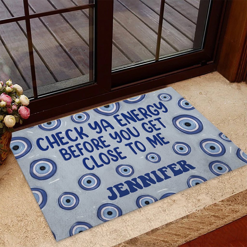 Check Ya Energy - Personalized Witch Doormat