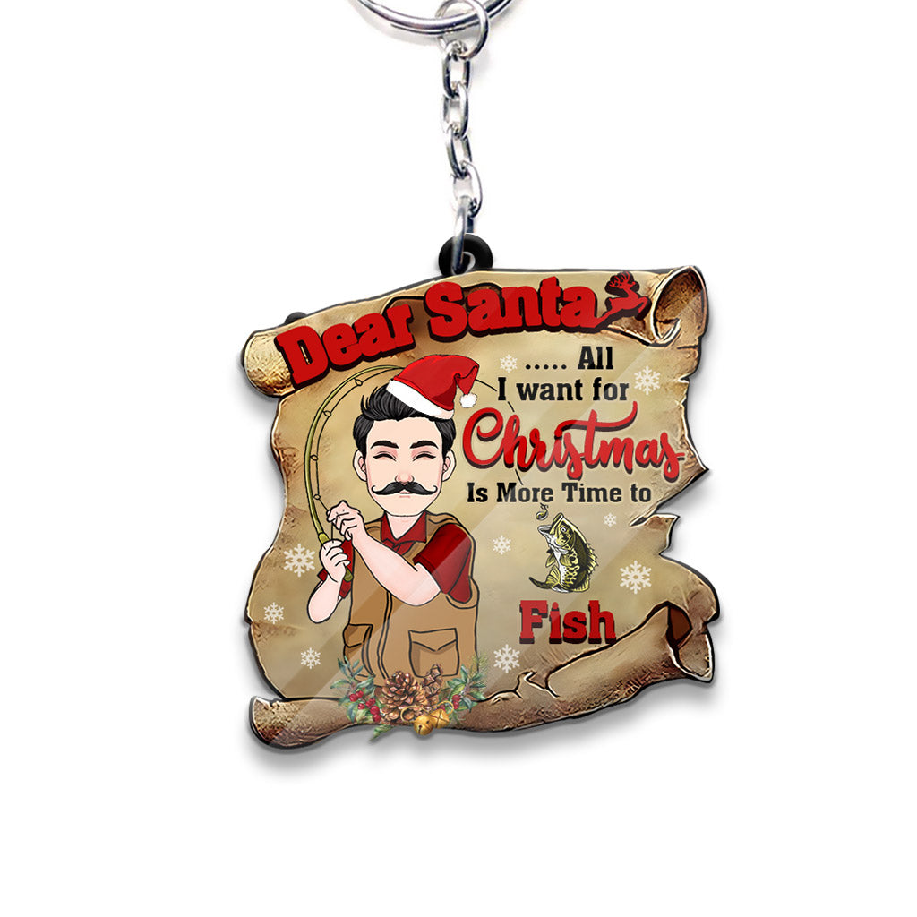 Dear Santa - Personalized Fishing One-sided Keychain