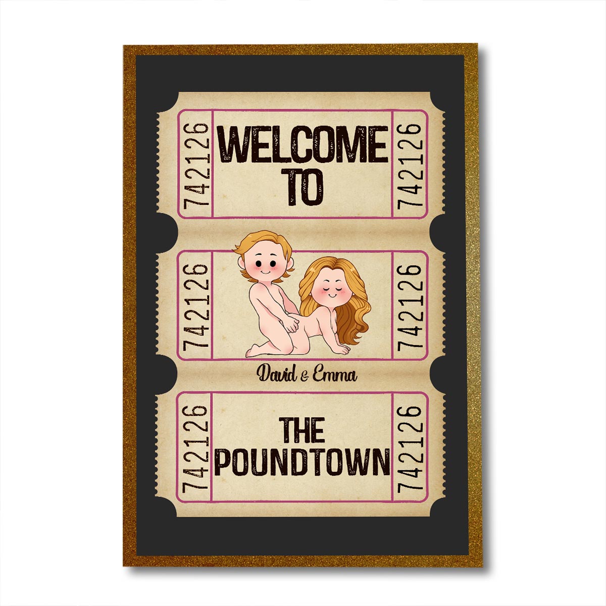 Welcome To The Poundtown Inappropriate Adult - Personalized Couple Canvas And Poster