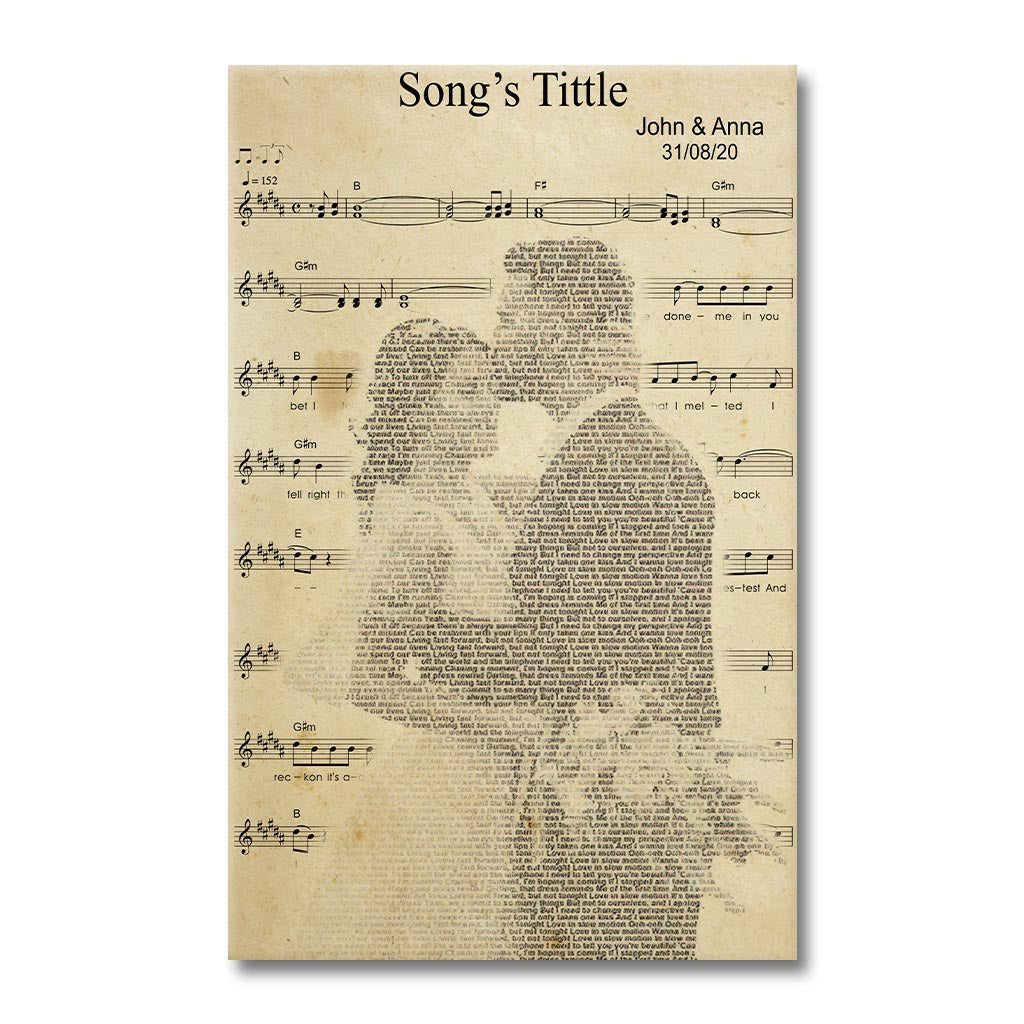 First Dance Song Lyrics - Personalized Husband And Wife Canvas And Poster