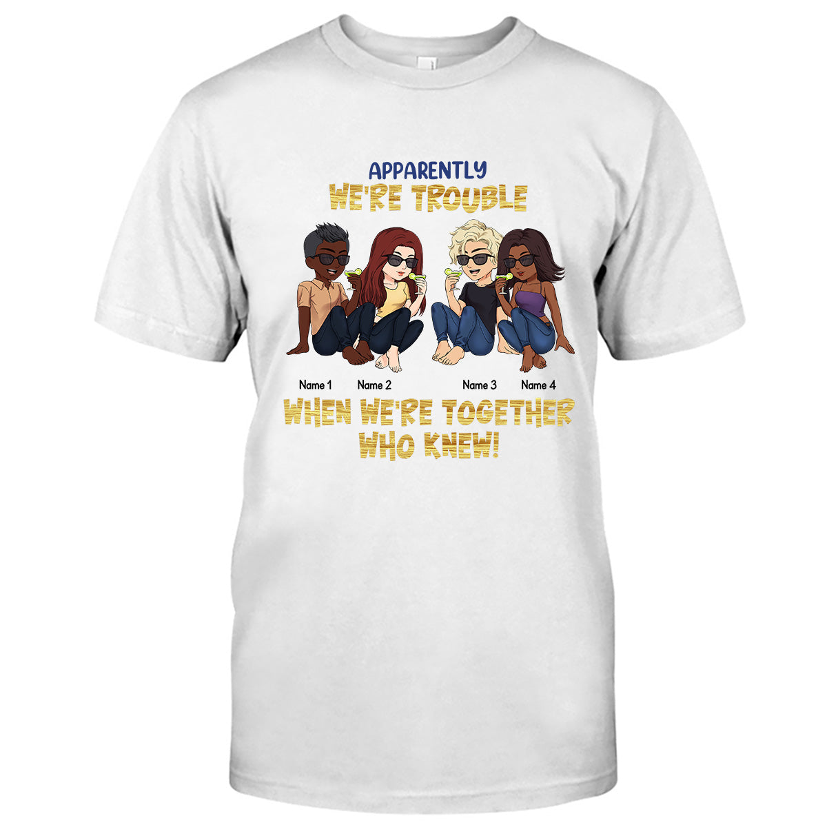 Beste Freundinnen sind die Schwestern, die wir uns selbst aussuchen – Geschenk für die beste Freundin – Personalisiertes T-Shirt und Hoodie
