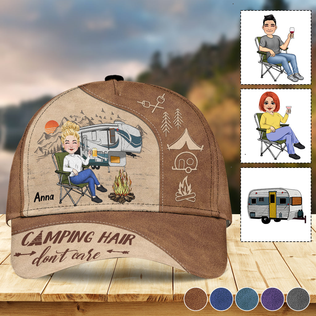 Camping Hair Don't Care - Personalized Camping Classic Cap