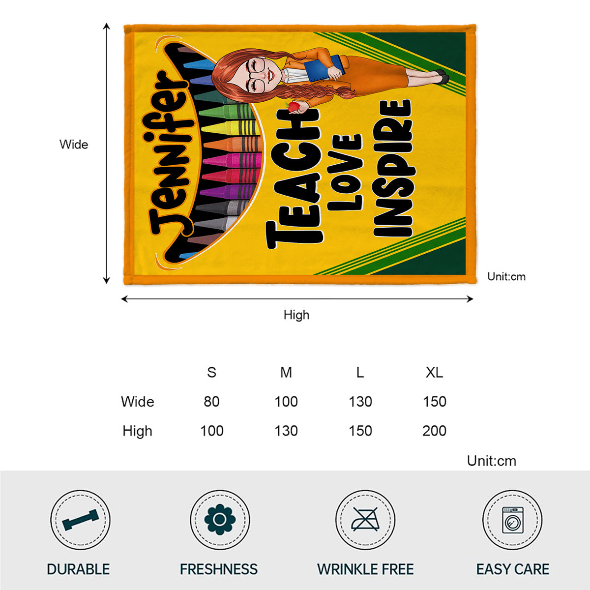 Teach Love Inspire - Personalized Teacher Blanket