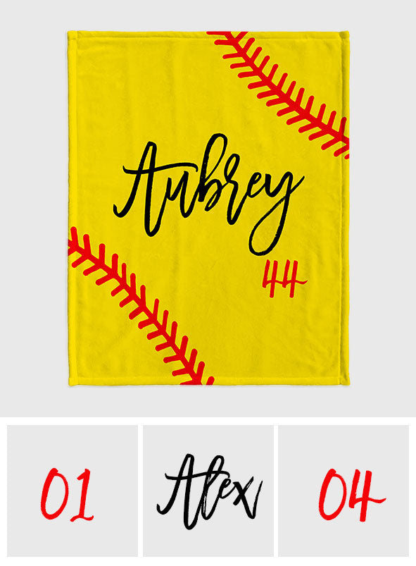 Softball-Fans – Personalisierte Softball-Decke
