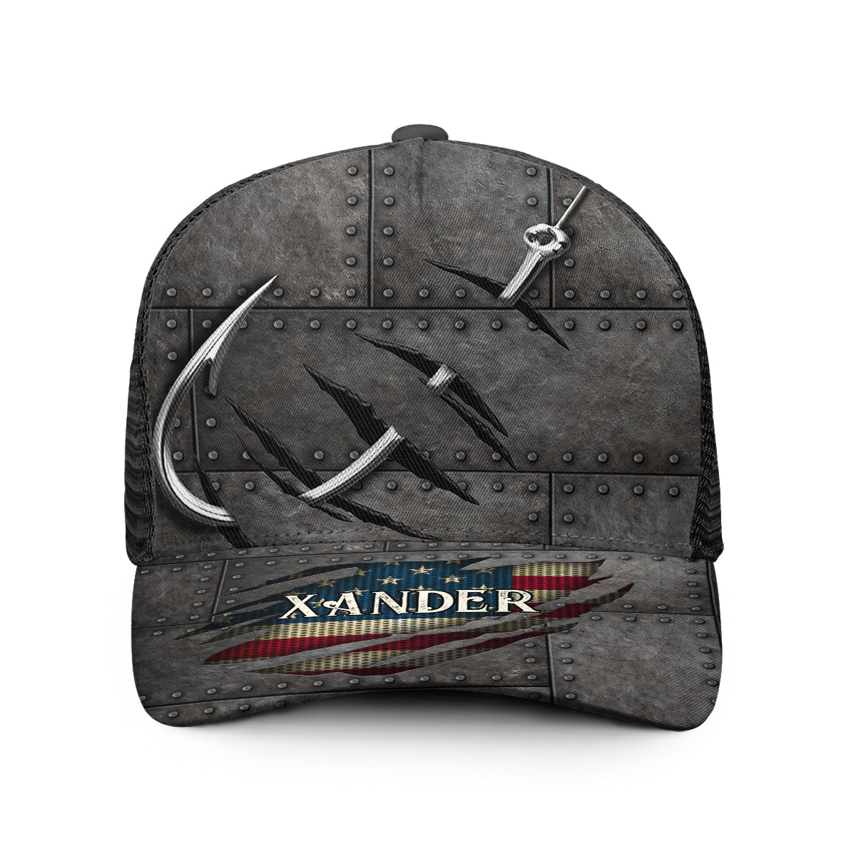 Casquette trucker personnalisée avec motif hameçon et design original -