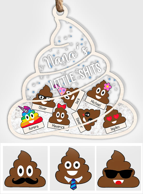 Nana's Little Cuties - Gift for grandma, mom, dad, grandpa - Personalized 3 Layered Shaker Ornament