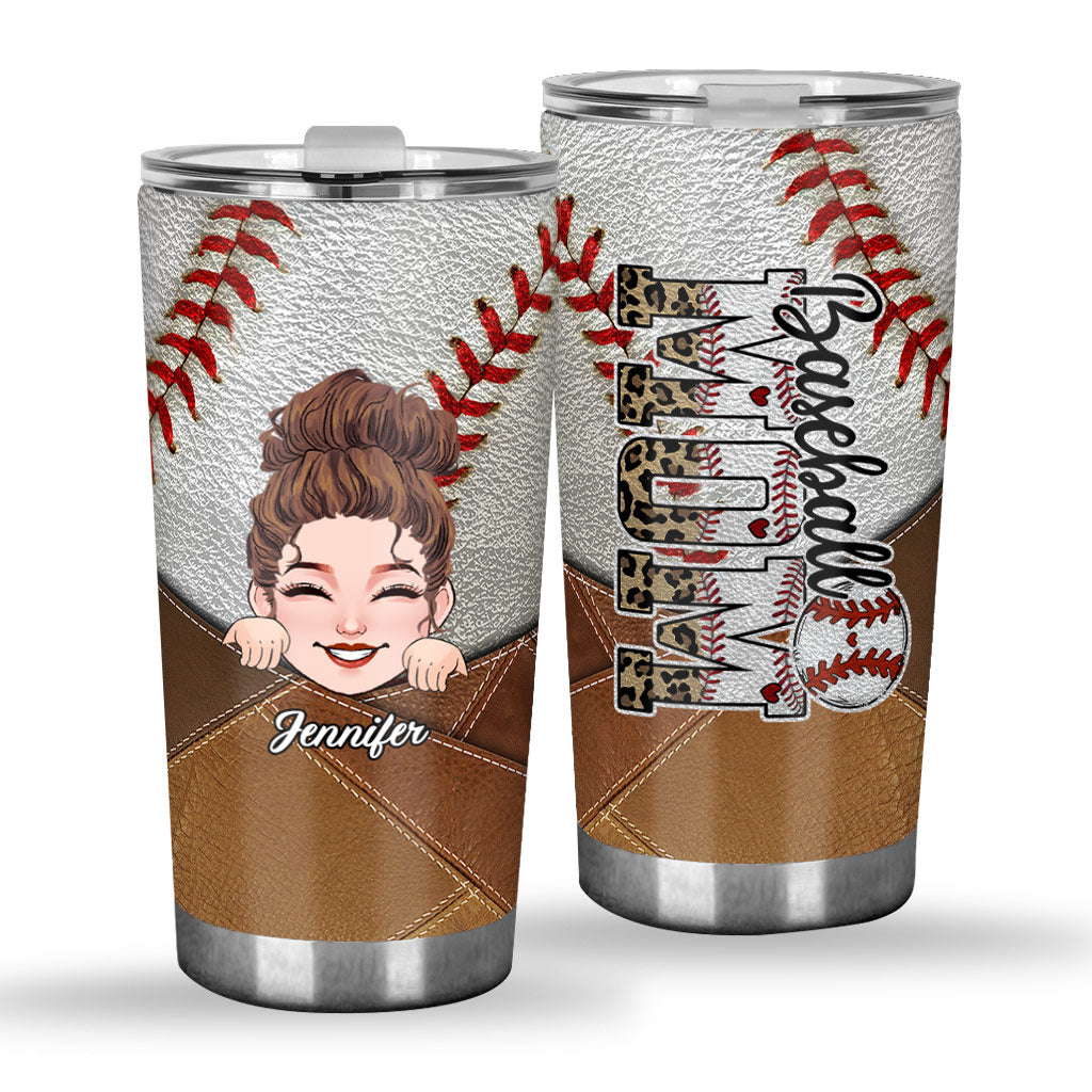Baseball Mom Living My Dream - Personalized Baseball Tumbler