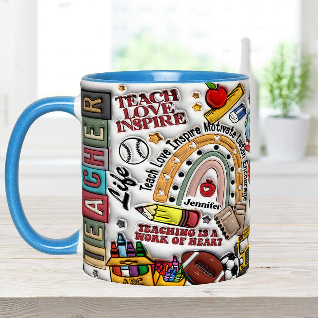 Teach Love Inspire - Personalized Teacher Accent Mug