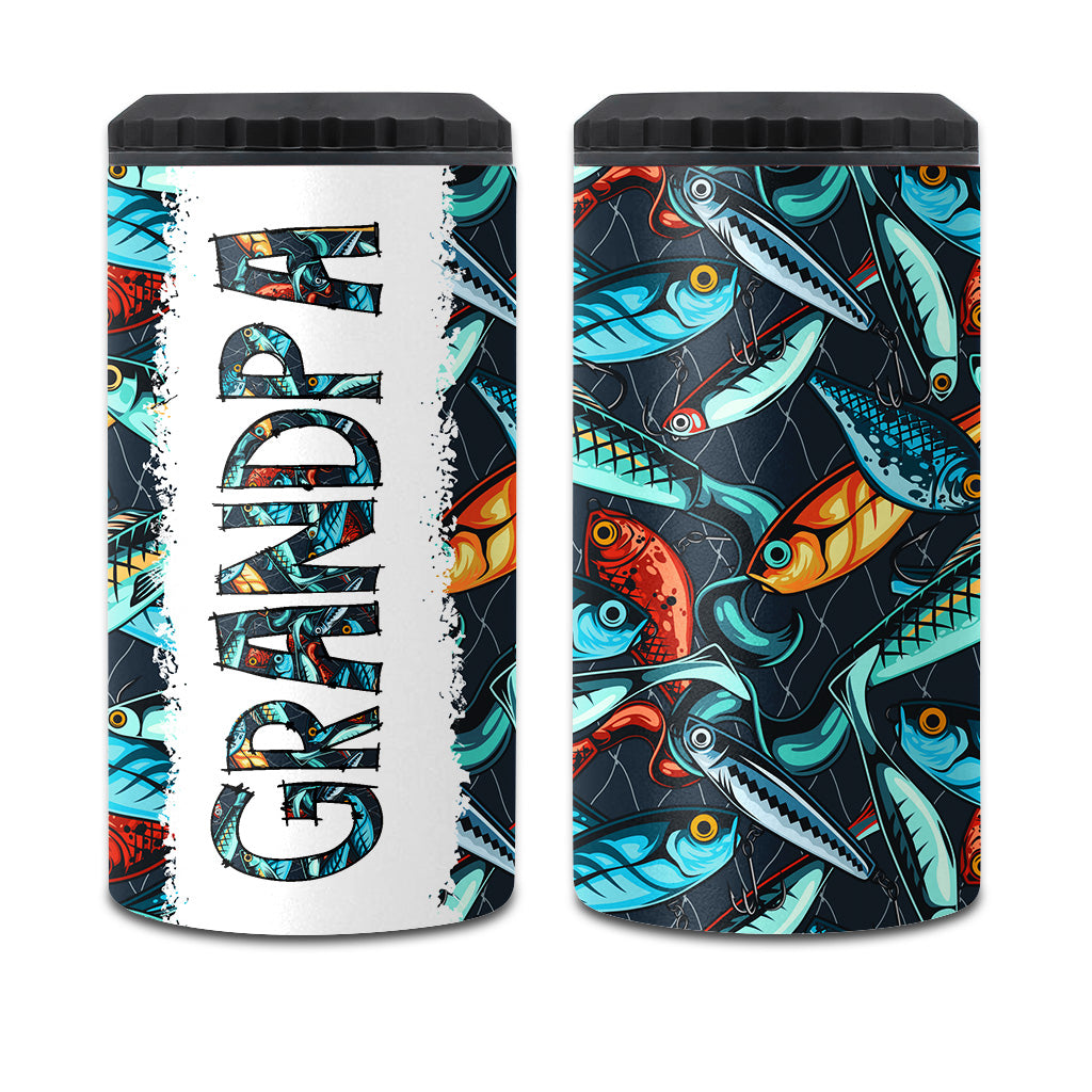 Reel Cool Dad - Fishing gift for dad, grandpa, him, husband - Personalized Can Cooler