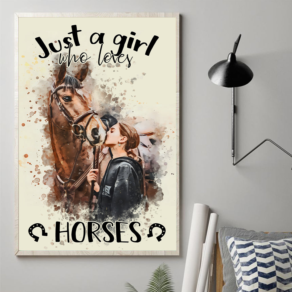 Just A Girl Who Loves Horses - Personalized Horse Canvas And Poster
