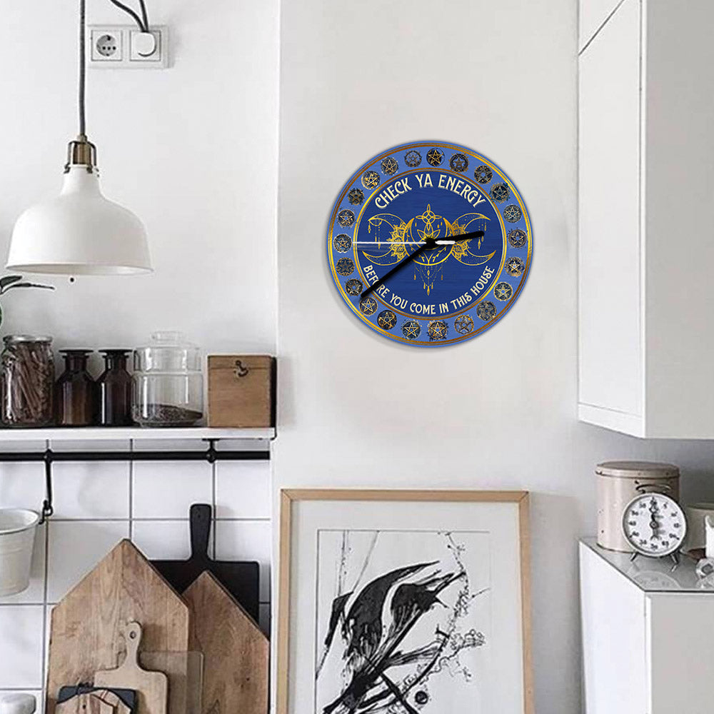 Check Your Energy - Witch Wall Clock