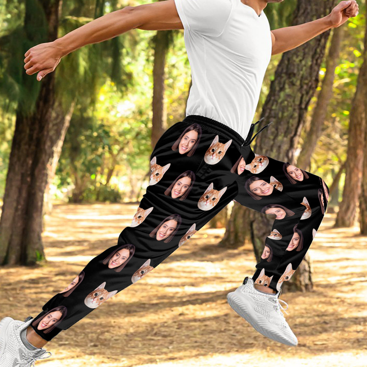 Custom Photo Unisex Sweatpants - Gift for cat lovers, anyone, cat lover, dog lover - Personalized Unisex Sweatpants