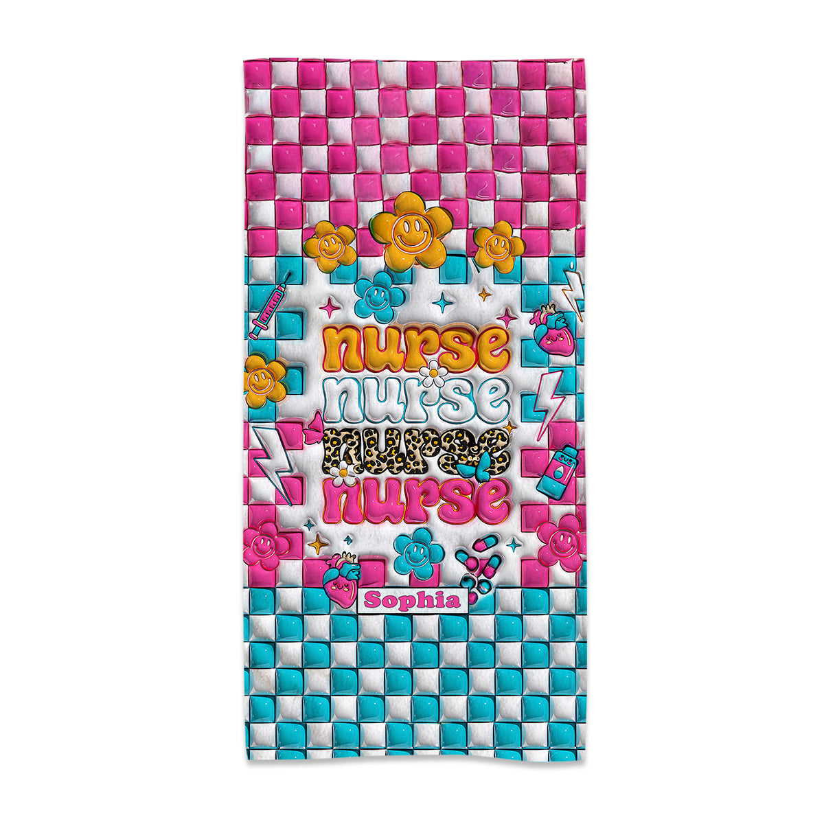 Nurse Life - Nurse gift for mom, her, wife, girlfriend, friend - Personalized Beach Towel