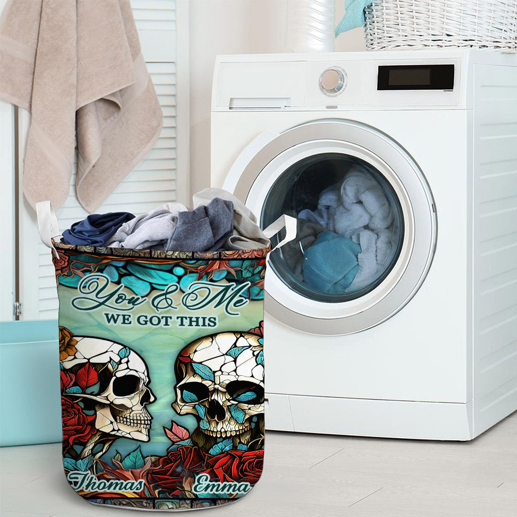 Skull Couple - Skull gift for husband, wife, boyfriend, girlfriend - Personalized Storage Basket