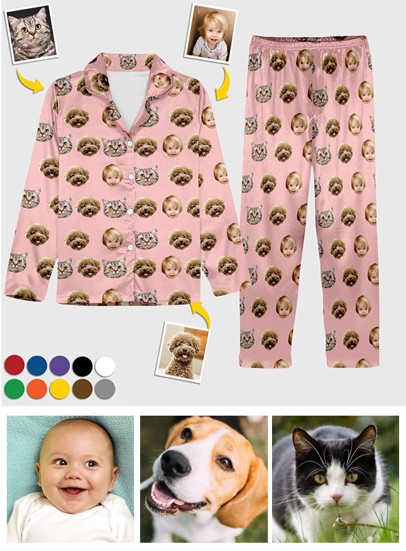 Custom Photo Pajamas Christmas - Personalized Family Button Down Pajamas