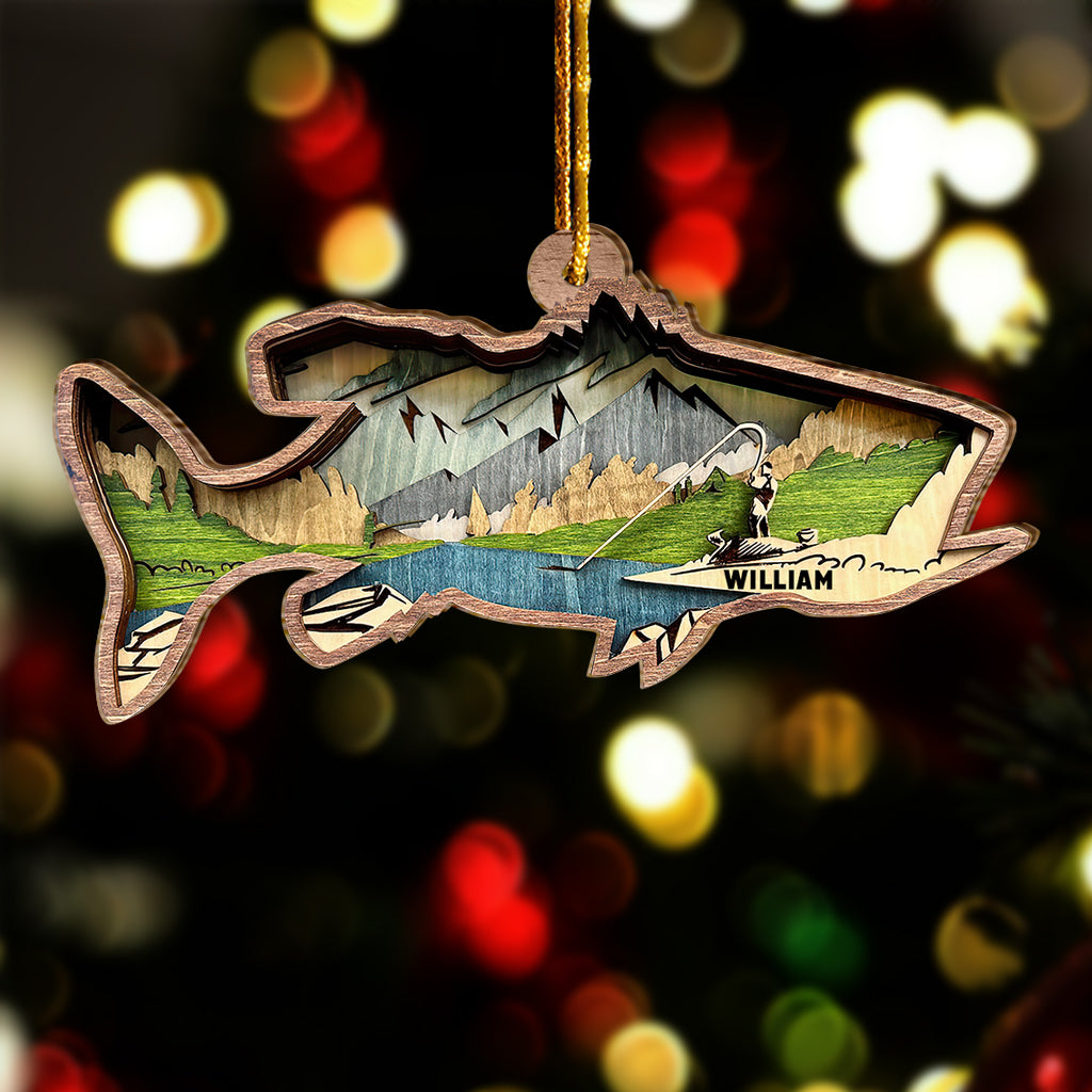 Bass Fishing - Personalized Fishing Ornament