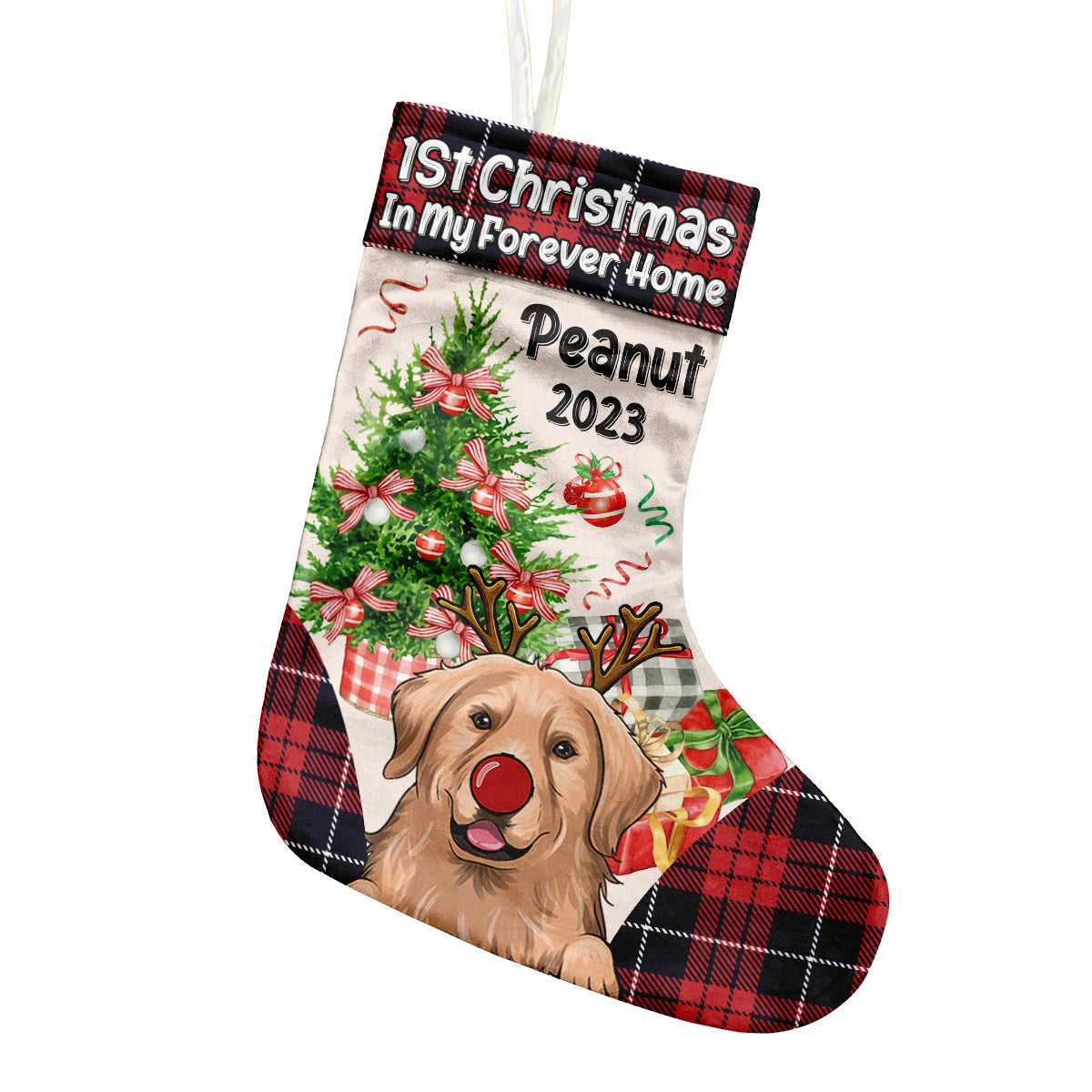 Mein erstes Weihnachten – personalisierte Hunde-Weihnachtsstrümpfe