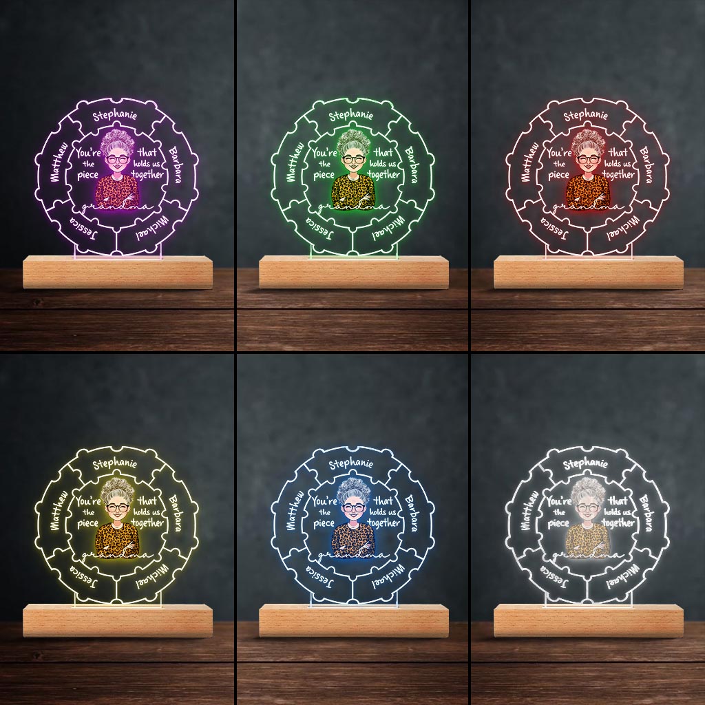 Mom Qualities - Gift for mom, grandma, wife - Personalized Shaped Plaque Light Base