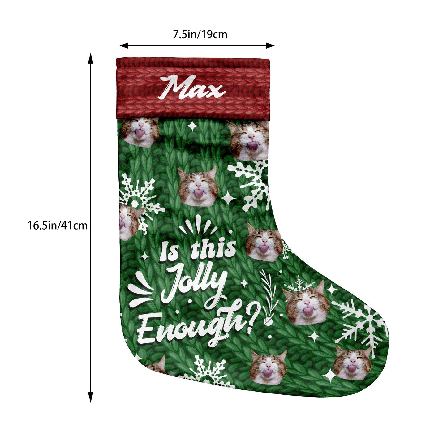 Is This Jolly Enough - Personalized Cat Christmas Stockings