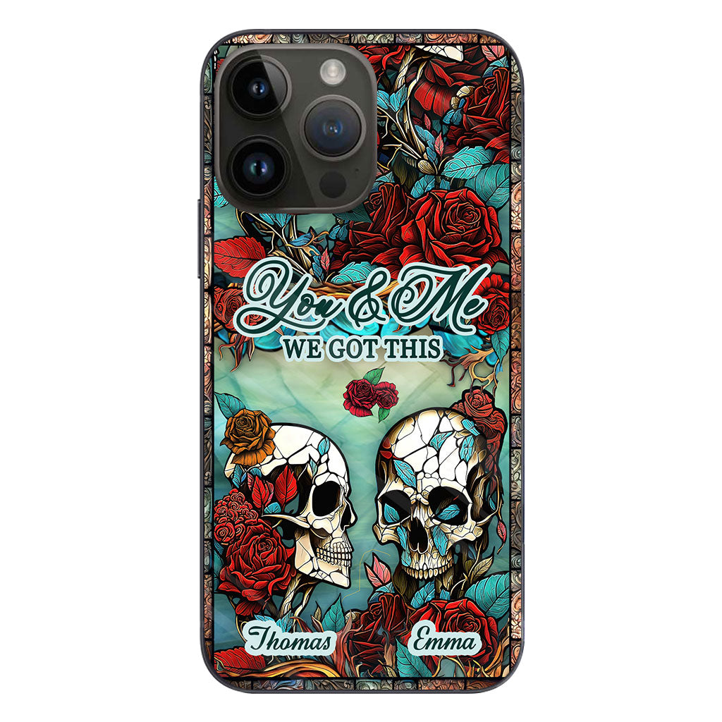 Skull Couple - Skull gift for husband, wife, boyfriend, girlfriend - Personalized Phone Case
