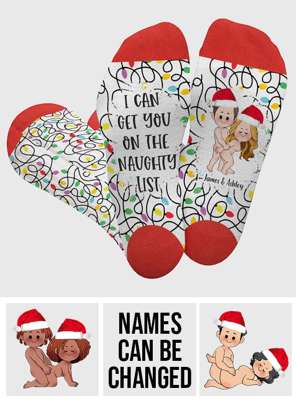 I Can Get You On The Naughty List - gift for husband, wife, boyfriend, girlfriend - Personalized Socks