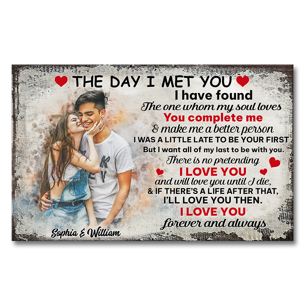 The Day I Met You - Personalized Couple Canvas And Poster