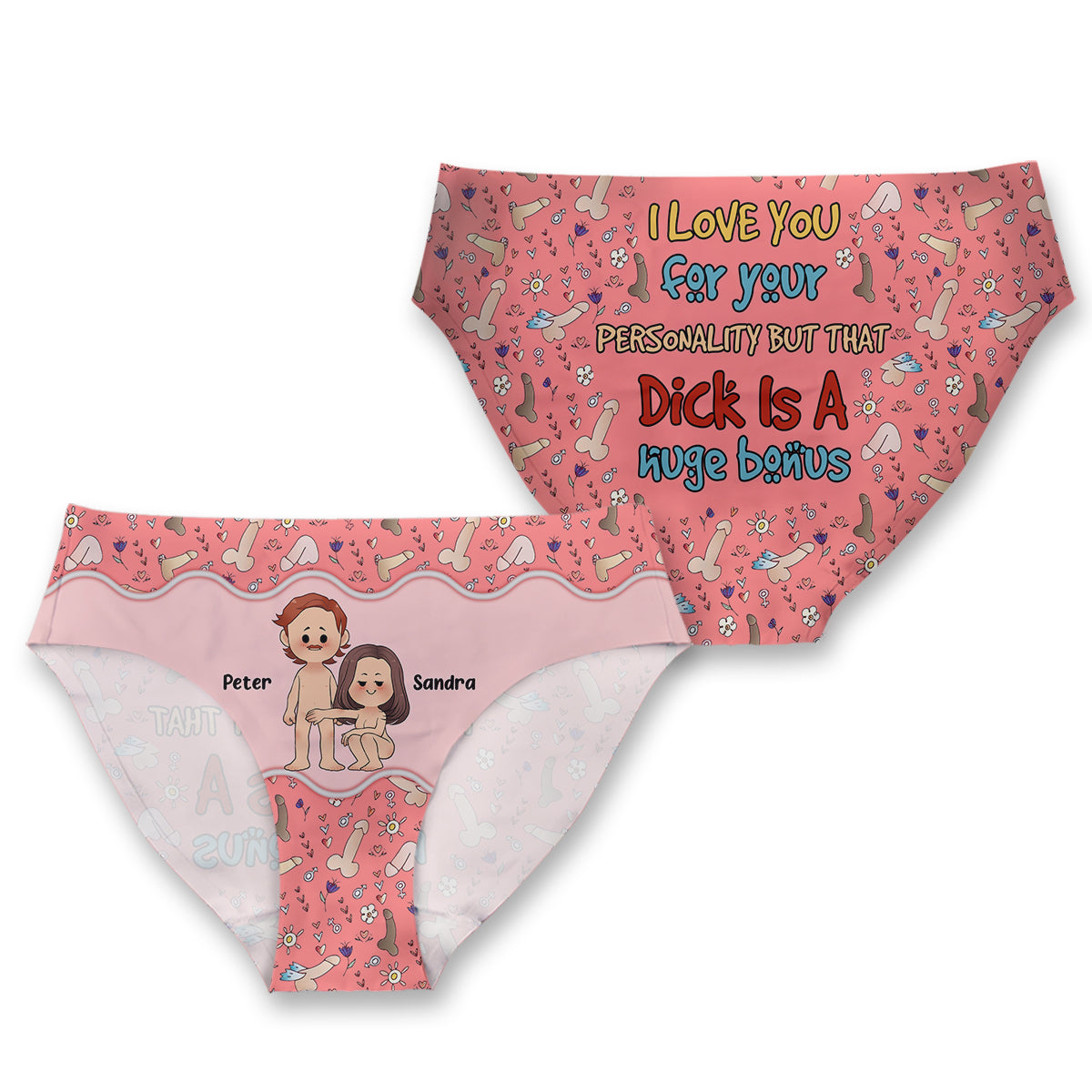 I Love You For Your Personality - Personalized Couple Women Briefs