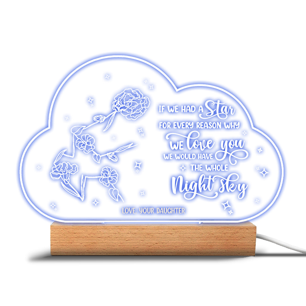 If Moms Were Flowers - Gift for mom, grandma, daughter, wife, girlfriend, dad, grandma, husband - Personalized Shaped Plaque Light Base