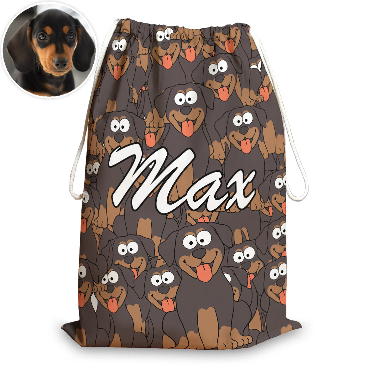 Funny Dog Cat Faces For Pet Lovers - Personalized Cat Drawstring Tote Bag