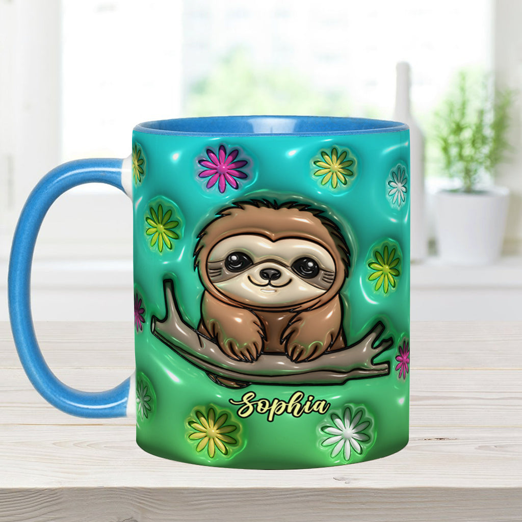 Cute Sloth - Personalized Sloth Accent Mug
