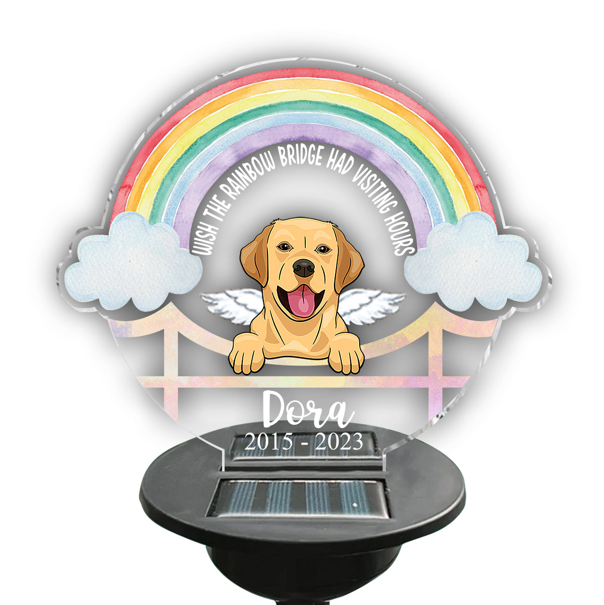 Pont Arc-en-ciel - Lampe solaire personnalisée pour jardin pour chien