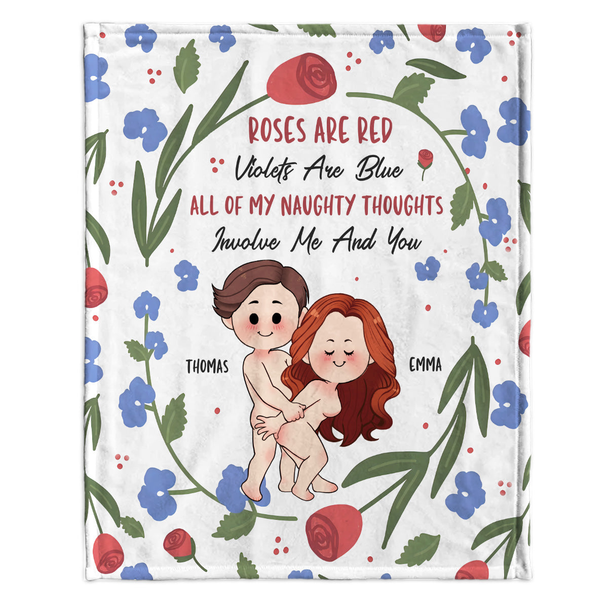Roses Are Red Violets Are Blue - Personalized Couple Blanket